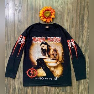 🦋B2G1🦋ROCK YEAH Vintage 90s-00s Marilyn Manson "The Reverend" Long-Sleeve | MED